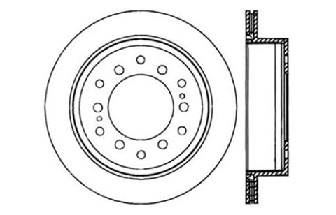 StopTech Power Slot 03-09 Toyota 4 Runner / 03-09 Lexus GX470 Drilled & Slotted Left Rear Rotor - 127.44128L