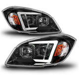 ANZO 05-10 Chevrolet Cobalt / 07-10 Pontiac G5 LED Projector Headlights w/ Seq Black Housing - 121573