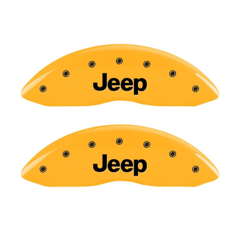 MGP Front set 2 Caliper Covers Engraved Front JEEP Yellow finish black ch - 42011FJEPYL