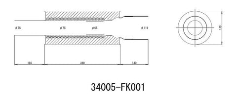 HKS Universal Stainless Hi Power 170mm Titanium Muffler - 34005-FK001