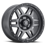 ICON Six Speed 17x8.5 6x5.5 25mm Offset 5.75in BS 108.1mm Bore Titanium Wheel - 1417858357TT