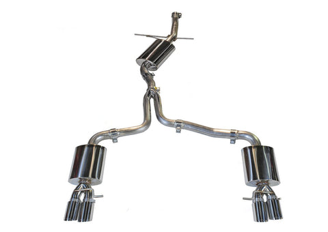 AWE Tuning Audi B8 A5 2.0T Touring Edition Exhaust - Quad Outlet Polished Silver Tips - 3015-42022