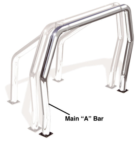 Go Rhino RHINO Bed Bar - Front Main A bar - Stainless - 98001PS