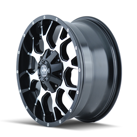 Mayhem 8015 Warrior 17x9 / 5x127 BP / -12mm Offset / 87mm Hub Black/Machined Face Wheel - 8015-7952B