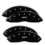 MGP 4 Caliper Covers Engraved Front & Rear MGP Black Finish Silver Char 2012 GMC Savana 2500 - 34211SMGPBK