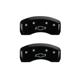 MGP 4 Caliper Covers Engraved Front & Rear Bowtie Black finish silver ch - 14219SBOWBK