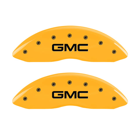 MGP 4 Caliper Covers Engraved Front & Rear GMC Yellow Finish Black Char 2005 GMC Envoy XL - 34005SGMCYL