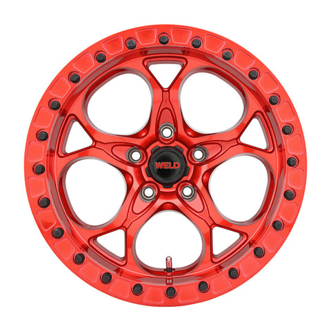 Weld Off-Road W906 17X10 Ledge Beadlock 5X127 ET-25 BS4.50 Candy Red / Red Ring 71.5 - W90670075450