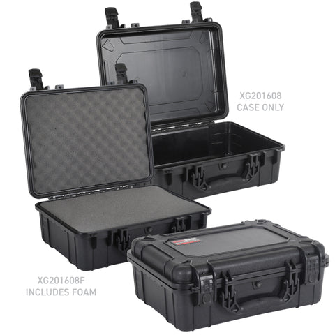 Go Rhino XVenture Gear Hard Case w/Foam - Large 20in. / Lockable / IP67 - Tex. Black - XG201608F