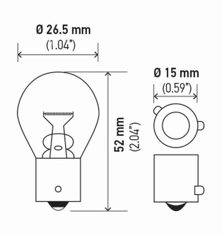 Hella Bulb 7507 12V 21W Bau15S S8 Namber (2) - 7507TB