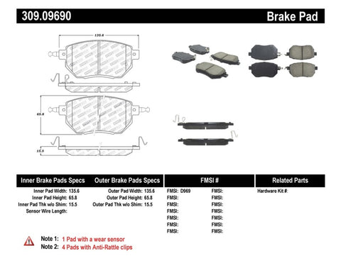 StopTech Performance 03-11/05 Infiniti / 05-06 Nissan Front Brake Pads - 309.09690