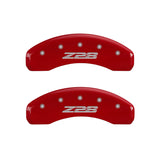 MGP 4 Caliper Covers Engraved Front Gen 5/Camaro Engraved Rear Gen 5/Z28 Red finish silver ch - 14011SZ85RD