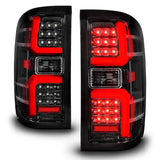 ANZO 15-19 Chevrolet Silverado 2500 HD/3500 HD LED Taillight w/ Sequential Black Housing/Clear Lens - 311450