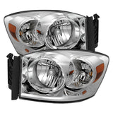 Xtune Dodge Ram 1500 06-08 / Ram 2500/3500 06-09 Amber Crystal Headlights Chrome HD-JH-DR06-AM-C - 9022913