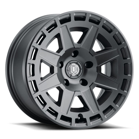 ICON Compass 17x8.5 5x5 -6mm Offset 4.5in BS Satin Black Wheel - 3217857345SB