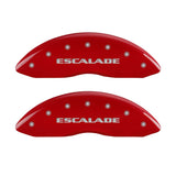 MGP 4 Caliper Covers Engraved Front Escalade Engraved Rear EXT Red finish silver ch - 35015SEXTRD