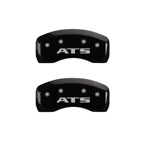 MGP 4 Caliper Covers Engraved Front Cadillac Engraved Rear ATS Black finish silver ch - 35007SATSBK