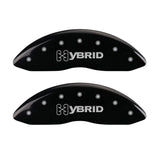 MGP 4 Caliper Covers Engraved Front & Rear GM Style/Hybrid Black finish silver ch - 34004SHYBBK