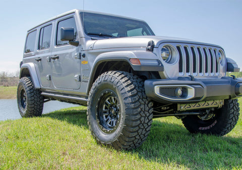 N-Fab RKR Rails 2019 Jeep Wrangler JT 4DR Truck Full Length - Tex. Black - 1.75in - J194TRKR