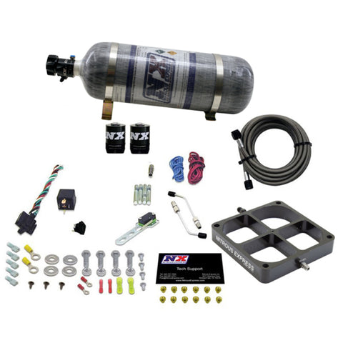 Nitrous Express Single Entry Crossbar 8500 Based Throttle Body Nitrous Kit w/12lb Composite Bottle - 63980-12