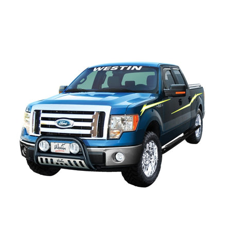 Westin 2009-2014 Ford F-150 SuperCrew Wade In-Channel Wind Deflector 4pc - Smoke - 72-37405