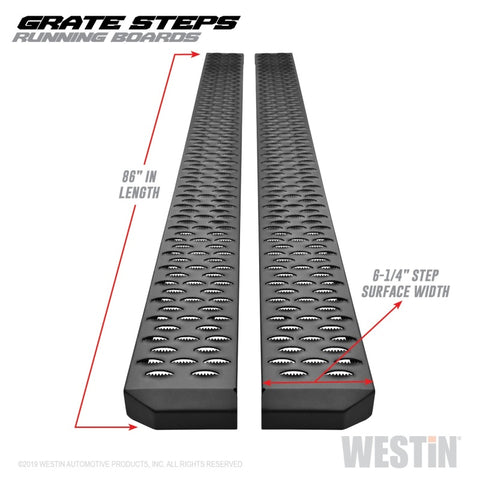 Westin Grate Steps Running Boards 86 in - Textured Black - 27-74755