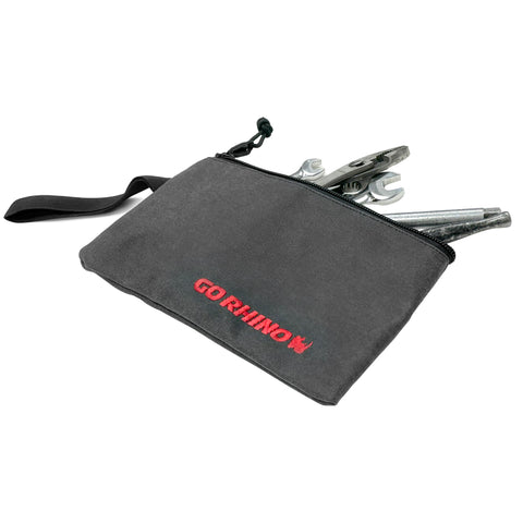 Go Rhino XVenture Gear Zipped Pouch - Large (12in. Wide Pocket / 6.5in. Hand Strap) Canvas - Black - XG1090-01