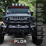 Go Rhino Xplor Blackout Combo Series Dbl Row LED Light Bar w/Amber (Side/Track Mount) 21.5in. - Blk - 752002112CDS