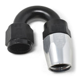 Russell Performance -8 AN Black/Silver 180 Degree Tight Radius Full Flow Swivel Hose End - 613513