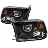 xTune Dodge Ram 2009-2014 Halo LED Projector Headlights - Black PRO-JH-DR09-CFB-BK - 9036729