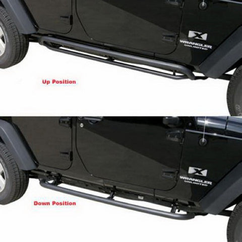 Rampage 2007-2018 Jeep Wrangler(JK) Srs Side Bar Rockerguard Step - Black - 88632