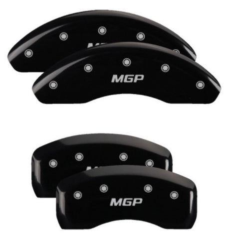 MGP 4 Caliper Covers Engraved Front & Rear MGP Black Finish Silver Characters 2017 Kia Optima - 21193SMGPBK