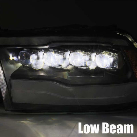 AlphaRex 09-18 Dodge Ram 1500HD NOVA LED Projector Headlights Plank Style Design Gloss Black w/DRL - 880590