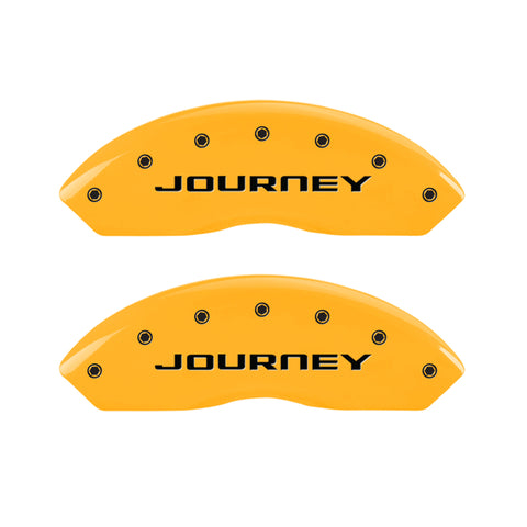 MGP 4 Caliper Covers Engraved Front & Rear With out stripes/Journey Yellow finish black ch - 12200SJN1YL