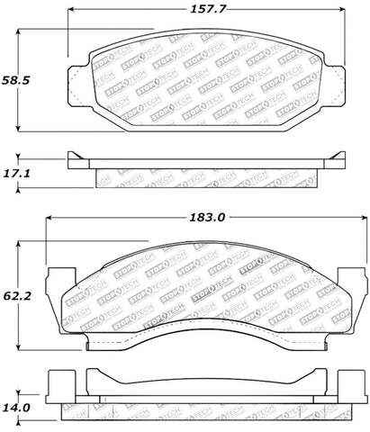 StopTech Performance 72-74 Ford Gran Torino / Ranchero / Thunderbird Front Brake Pads - 309.00500