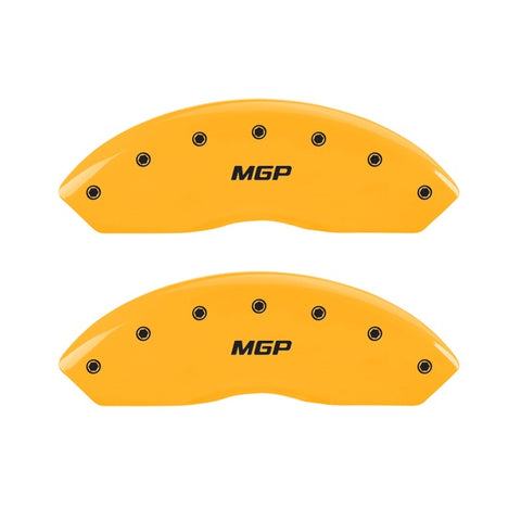 MGP Front set 2 Caliper Covers Engraved Front MGP Yellow finish black ch - 16232FMGPYL