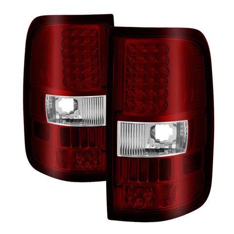 Xtune Ford F150 Styleside 04-08 LED Tail Lights Red Clear ALT-ON-FF15004-LED-RC - 5034069