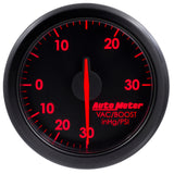 Autometer Airdrive 2-1/6in Boost/Vac Gauge 30in HG/30 PSI - Black - 9159-T