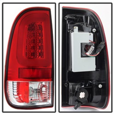 Spyder 08-16 Ford Super Duty F-250 V3 Light Bar LED Tail Lights - Red Clear (ALT-YD-FS07V3-LBLED-RC) - 5084736