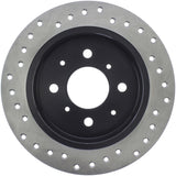 StopTech Acura & Honda Civic/Del Sol Drilled Left Rear Rotor - 128.40017L