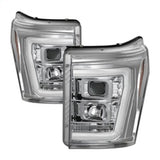 Spyder 11-16 Ford F-250/F-350 V2 Projector Headlights - Light Bar DRL - Chrome PRO-YD-FS11V2-LB-C - 5084705