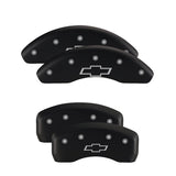 MGP 4 Caliper Covers Engraved Front & Rear Gen 5/Camaro Red finish silver ch - 14033SCA5RD