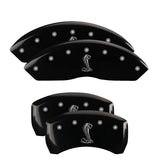 MGP 4 Caliper Covers Engraved Front & Rear Tiffany Snake Black finish silver ch - 10197SSNKBK