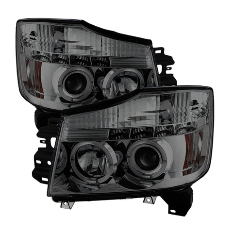 Spyder Nissan Titan 04-14/Armada 04-07 Projector Headlights LED Halo LED Smke PRO-YD-NTI04-HL-SM - 5033963