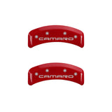 MGP 4 Caliper Covers Engraved Front & Rear Gen 4/Camaro Red finish silver ch - 14026SCA4RD