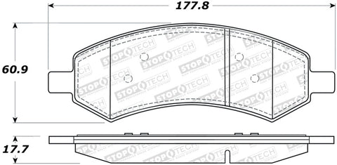 StopTech Sport Brake Pads w/Shims and Hardware - Rear - 309.10840