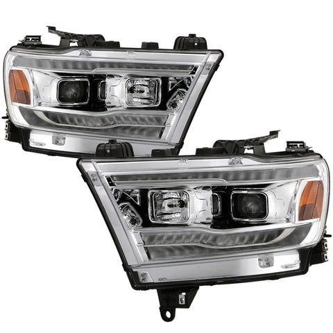 Spyder Dodge Ram 19-20 Halogen Model Projector Headlights Chrome PRO-YD-DR19HALSI-SEQ-C - 5087409