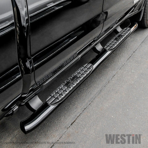 Westin 19-20 Chevrolet/GMC Silverado/Sierra 1500 Double Cab PRO TRAXX 4 Oval Nerf Step Bars - Black - 21-24125