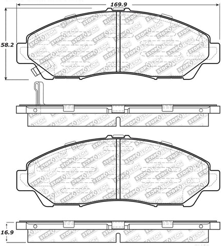 StopTech Street Select Brake Pads - Front - 305.13780