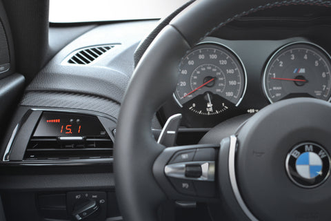 P3 Analog Gauge - BMW F2X/F87 (2013-2019) Right Hand Drive, Orange bars / Orange digits, Pre-installed in OEM Vent